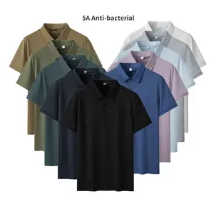 5A антибактериальные рубашки поло высокого класса хлопчатобумажные однотонные спортивные рубашки для гольфа сухая посадка мужские рубашки поло
