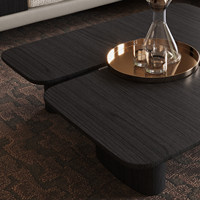 Table basse carrée en bois massif, style italien, luxe léger, minimaliste, mobilier de salon moderne, combinaison de pièces SGM1011