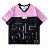 Maillot de football américain vintage style rétro, t-shirt oversize tendance streetwear, pour hommes et femmes, style hip-hop