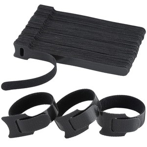 Attaches-câbles réutilisables à boucles auto-agrippantes, largeur 12 mm, longueur 200 mm, sangles Velcro ajustables pour la gestion des câbles de serveurs de centre de données - Product Image 1