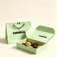 Boîte d'expédition pour biscuits avec logo personnalisé, boîte à emporter pour boulangerie, boîte alimentaire en carton kraft recyclé de qualité alimentaire, emballage alimentaire
