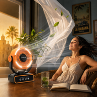 Ventilateur portable d'extérieur 20000mAh avec recharge USB et rotation à 360° °   Lampe LED oscillante avec télécommande pour ventilateur de table de bureau