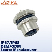 Prise métallique étanche M12 à montage sur panneau, 8 broches, codage A, IP67/IP68, 110V 8A, adaptée aux équipements de fabrication automobile