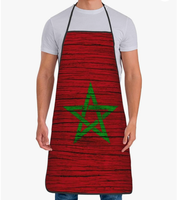 Tablier amusant de haute qualité, best-seller, avec drapeau et carte du Maroc, pour hommes et femmes, imperméable, pour la cuisine, le barbecue