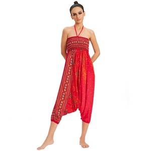 Vendita calda stile Thailand colore Vintage floreale bohémien <span class=keywords><strong>Yoga</strong></span> Sport Boho tuta <span class=keywords><strong>pantaloni</strong></span> per ragazze adulte - Product Image 1