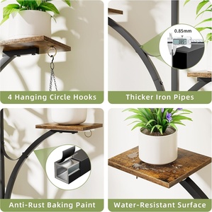 Robuster Eisen-Blumenständer, Umweltfreundlich, Modern, Mehrstöckig, Platzsparend, 3-6 Liter Kapazität für Innenbereich, Hotel, Wohnzimmer, Balkon - Product Image 4