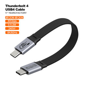 Kabel Data USB4.0 Tipe C ke C Pendek 240W USB Tipe C 4.0 PD Pengisian Cepat Kabel Fleksibel Datar FPC untuk Kamera SSD Thunderbolt 4 - Product Image 1
