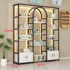 Étagères cosmétiques Fashion Concept en or pour magasin de détail, présentoir cosmétique avec armoire pour boutique, personnalisation du logo et de la taille, présentoir - Product Image 5