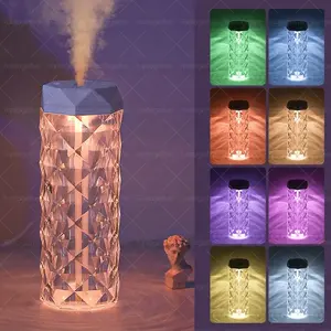 Bảng tinh thể đèn máy tạo độ ẩm không khí lãng mạn mờ Kim Cương Đèn Hương liệu hương thơm khuếch tán thủy tinh USB Máy tạo độ ẩm không khí