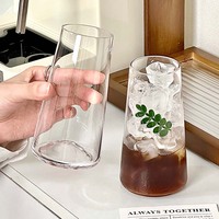 Gobelet en verre moderne pour café glacé, latte, jus, eau pétillante, boissons froides – Idéal pour la maison, les cafés, les restaurants, les bars – Vente en gros