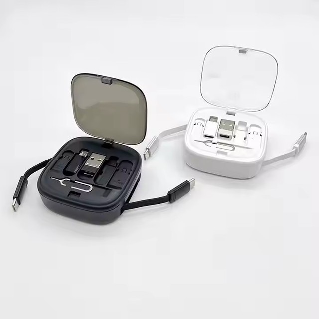 Portable Usb Adaptor Kit 60W 6 in 1 Multifunction Cable Multi Usb Adapter Kit Retractable Charging Cable