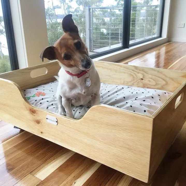 Casa de mascotas o cama/casa de perro interior moderna-Mesa de extremo de cajón de perro, muebles de perrera para perro