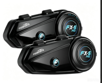 2 Auriculares Intercomunicadores Bluetooth para Casco de Motocicleta Fodsports FX-S Pro, IP65, 1000M, 3 Motociclistas, 2 Vías, Cancelación de Ruido CVC, Accesorios de Música