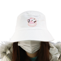 Topi Bucket Denim Grafis Kustom Katun Dicuci Topi Pelindung Matahari Aksesoris Streetwear yang Dapat Disesuaikan