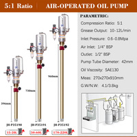 Pompe Distributrice d'Huile Pneumatique pour Fûts de 200 Litres (55 Gallons) avec Compteur de Débit, Rapports 3:1 et 5:1