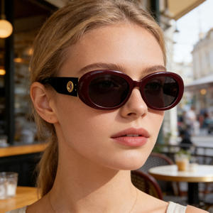 Nouvelles lunettes de soleil polarisées ovales pour femmes, protection UV400, lentille TAC, monture en plastique et métal, couleur noire KS 3867 - Product Image 5