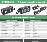 Subwoofer Portable solaire charge stéréo basse haut-parleur sans fil prise en charge TF/USB lampe de poche sans fil Mini BT haut-parleur Radio FM