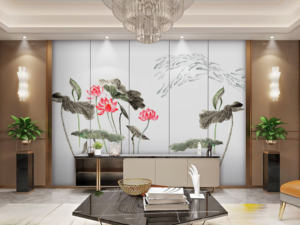 可定制现代刺绣家居装饰墙板防水防火电视背景客厅防潮 - Product Image 4