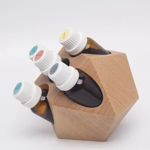 山毛榉木制精油瓶盒，化妆品展示架豪华桌面杯垫盒