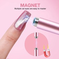 Ensemble de pinceaux magnétiques roses à double embout pour le nail art, avec logo personnalisé, marque privée, pinceaux plats, ovales, pour liner 3D et détails French Manucure