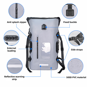 Sac à dos étanche pour activités de plein air, sac étanche pour la plongée en apnée, la natation, la pêche, le rafting, le canyoning, équipement en PVC, sac étanche robuste - Product Image 5