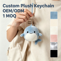 Porte-clés en peluche mini baleine personnalisé, adorable animal en peluche, pendentif en peluche baleine doux pour cadeau promotionnel