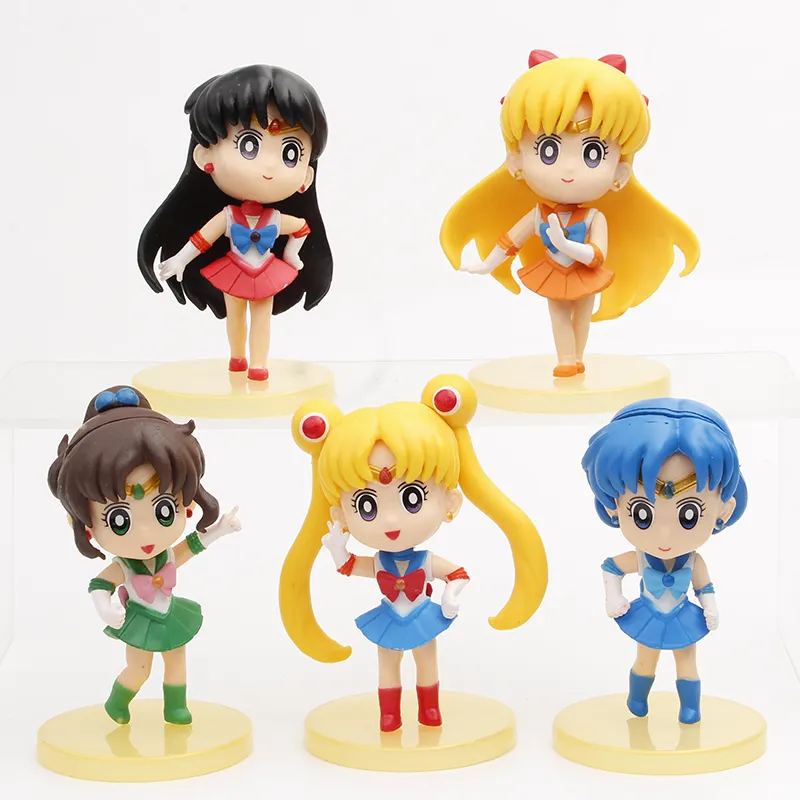 5 adet Sailor Moon Anime figürü çocuk için ev oyun dekorasyon sevimli hediye çocuk için oyuncak figürü kız Usagi tsukino