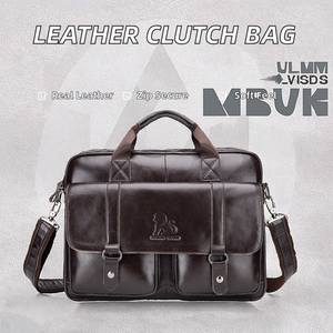 Sac en cuir véritable Crazy Horse de qualité supérieure, classique et luxueux pour homme, avec fermeture éclair, écologique et durable - Product Image 2