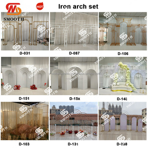 ของตกแต่งโค้งโลหะสีขาวคลาสสิกแบบเรียบหรู สำหรับตกแต่งเวทีงานแต่งงาน - Product Image 3
