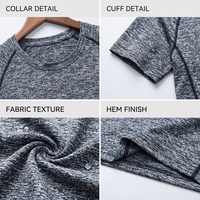 T-shirt de sport pour homme à séchage rapide avec logo personnalisé, vêtements de fitness de haute qualité, couleur unie, t-shirt de course, t-shirt de gym