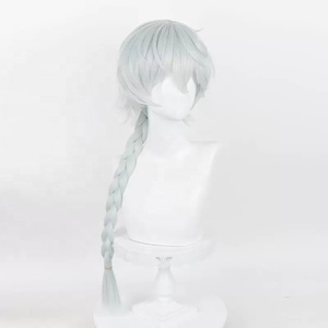 Peluca de Cosplay de Nikolai Gogol al por Mayor, 80 cm de Largo, Plateada Mixta, Peluca de Pelo Sintético Resistente al Calor con Trenzas de Anime Bungo Stray Dogs - Product Image 2