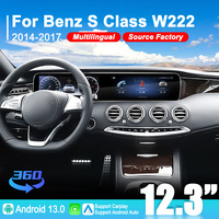 Sistema Estéreo para Auto Android con Pantalla Dual de 12.3 Pulgadas y Velocímetro Integrado, Actualización de Tablero para Benz Clase S W222 2014-2017