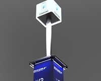 Kios Pengisian Daya Ponsel COE 2 dengan Lightbox Iklan dan Stiker Merek, Stasiun Pengisian Cepat untuk Tempat Umum dan Komersial