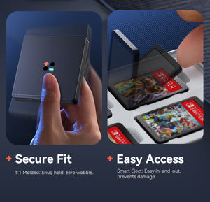 Support de stockage de mémoire portable noir avec 12 emplacements pour cartes de jeu et 12 emplacements pour cartes <span class=keywords><strong>Micro</strong></span> <span class=keywords><strong>SD</strong></span> pour un transport facile - Product Image 2