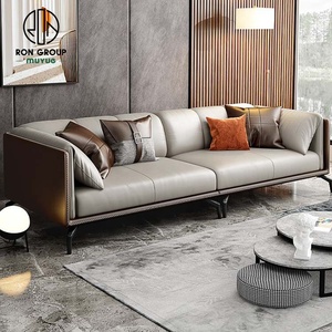 Lujo moderno diseño <span class=keywords><strong>italiano</strong></span> sala de estar dormitorio muebles de cuero 4 asientos sofá de esquina - Product Image 1