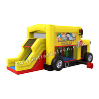 0,55mm PVC aufblasbare Schulbus Bounce Combo für Kinder Party verleih