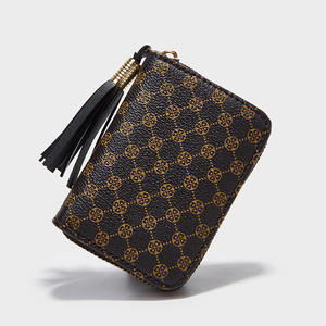 <span class=keywords><strong>Portafoglio</strong></span> per carte di credito in pelle Pu <span class=keywords><strong>rosa</strong></span> da <span class=keywords><strong>donna</strong></span> di design di lusso stampato personalizzato con cerniera - Product Image 1