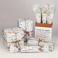 Papier de soie imperméable à motifs végétaux Qibai, paquet cadeau, papier de soie artisanal personnalisé, sac cadeau pour l'artisanat