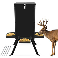 Comederos para Animales Salvajes JH-Mech, Capacidad de 80 Libras, Soporte Resistente de Acero al Carbono, Kits de Comederos para Ciervos con Tapa con Cierre