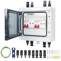 Boîtier de Combinaison DC PV 4 Entrées 1 Sortie Étanche IP65 Solaire 1000V Disjoncteur MCB 32A Certifié IEC CE Distribution d'Énergie 6 Prises