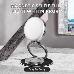 Lampe d'appoint magnétique pour selfie avec miroir convexe, pliable et extensible, mini lampe vidéo en ABS compatible avec les téléphones MagSafe - Product Image 2