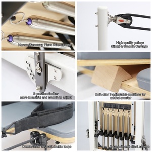 Machine <span class=keywords><strong>de</strong></span> Pilates Reformer Commerciale en Alliage d'Aluminium Blanc avec Cadre Vertical et Rails Silencieux à Vendre - Product Image 3