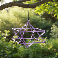 Améthyste Quartz Merkaba Cristal Bol Chantant Bain Sonore Quartz Instrument de Guérison Méditation pour une énergie corporelle