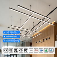 Vente flash : luminaire suspendu linéaire LED moderne pour commerce, lampe pour magasin, supermarché, éclairage commercial personnalisable et dimmable pour bureau