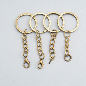 Porte-clés en métal DIY avec fermoir mousqueton, plaqué <span class=keywords><strong>or</strong></span> bronze, accessoires en acier inoxydable, vente en gros - Product Image 3
