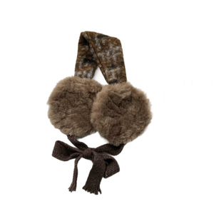 Orejeras de Piel Sintética para Mujer con Lazo - Cubiertas para Orejas con Patrón a Cuadros, Cálidas y Acogedoras, Opciones Multicolores y Elegantes - Product Image 5