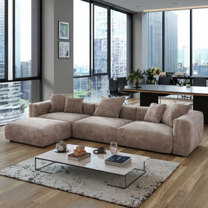 हॉट सेल सोफा थोक मूल्य सोफे लिविंग रूम फर्नीचर कॉर्डरॉय कपड़े सोफे सेट रीक्लाइनिंग - Product Image 1