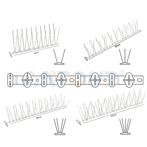 Piques <span class=keywords><strong>anti</strong></span>-oiseaux de 50 cm, base en PC, acier inoxydable, <span class=keywords><strong>anti</strong></span>-pigeons - Product Image 4