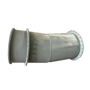 Pipa siku pipa baja tempelan keramik Alumina tahan aus pipa kekerasan tinggi untuk transportasi batu bara Pulverized