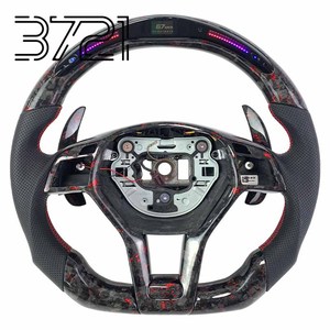 Volant sport LED en fibre de carbone forgée compatible avec Mercedes Benz W204 W212 CLA GLA 45 C63 CLS63 E550 AMG R231 SL SLK350 - Product Image 1